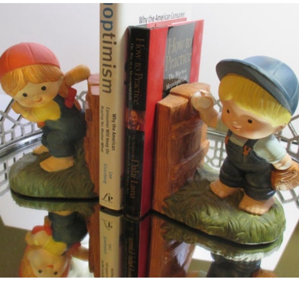 Bookends Country Cousins Baseball Vintage #M1